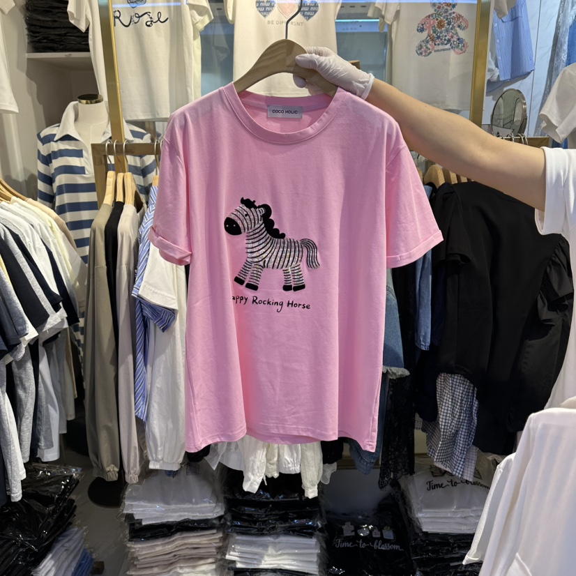COCO HOLIC韓國東大門代購女士新品休閑熱賣職業人氣T恤COCO HOLICT恤圖色3