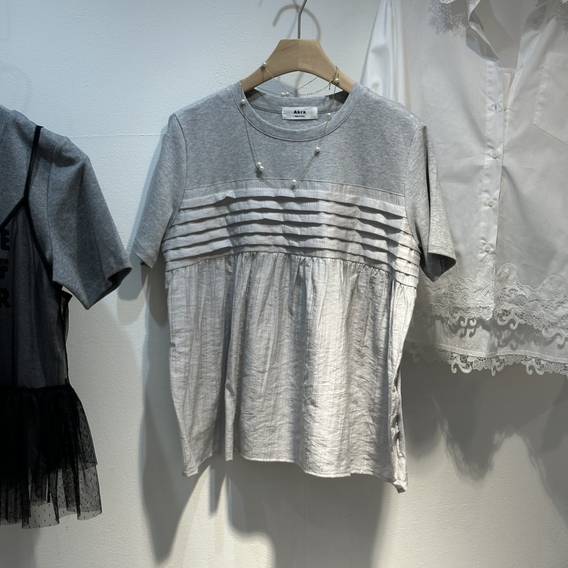 AKRA BY ART韓國代購女士新品休閑26春夏熱賣推薦T恤褶裥AKRA BY ARTT恤圖色3