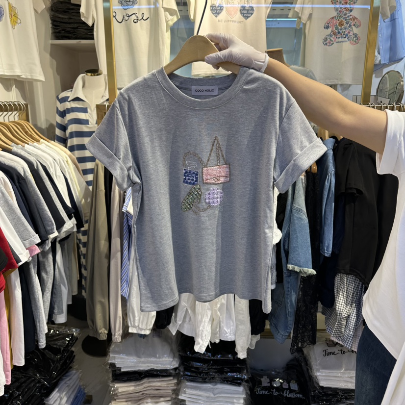 COCO HOLIC韓國代購女士新品26春夏推薦職業熱賣人氣T恤COCO HOLICT恤圖色2