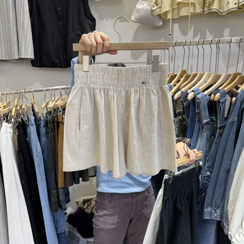 HIPTIQUE韓國直郵女裝新款人氣推薦職業26春夏時尚短褲亞麻HIPTIQUE短褲圖色2