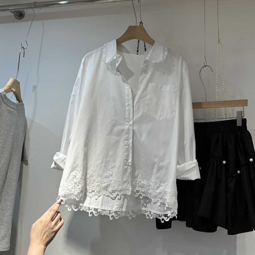 AKRA BY ART韓國代購女士新品人氣時尚休閑推薦襯衫蕾絲衫AKRA BY ART襯衫/蕾絲衫圖色1