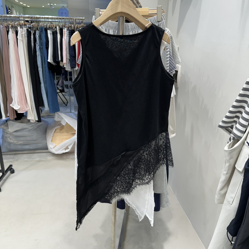 HOT PLACE/DREAM GIRIS/HOT ISSUE韓國代購女士新款職業吊帶背心不對稱蕾絲HOT PLACE/DREAM GIRIS/HOT ISSUE吊帶/背心