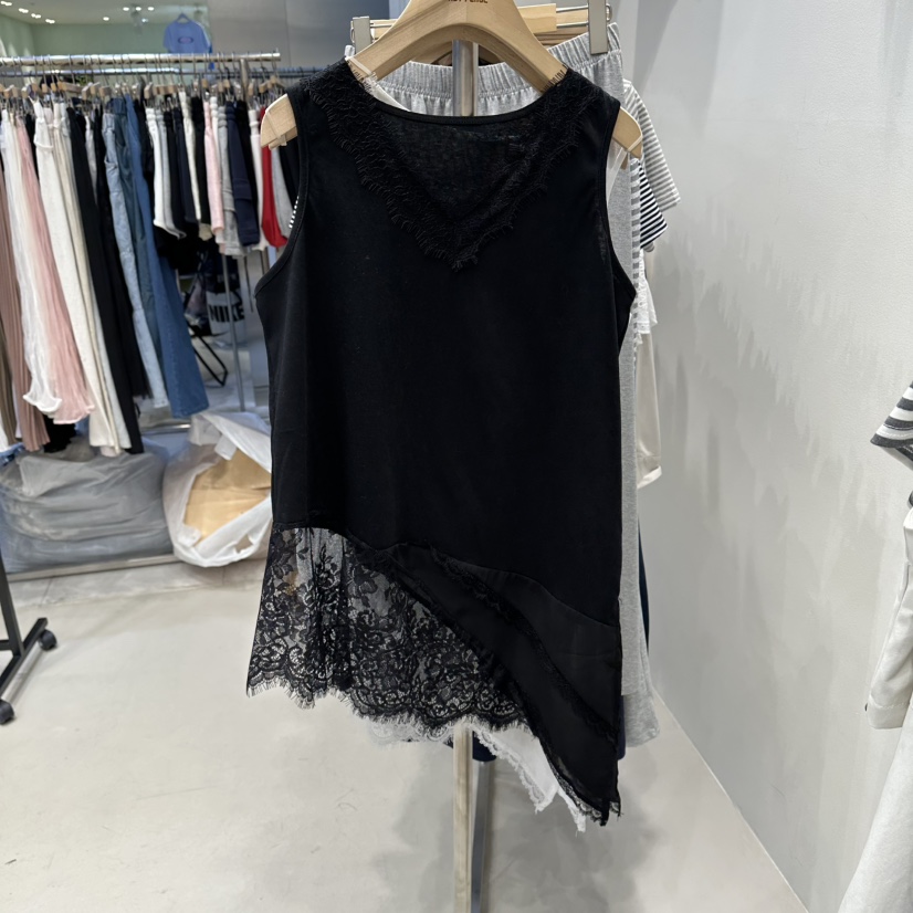 HOT PLACE/DREAM GIRIS/HOT ISSUE韓國代購女士新款職業吊帶背心不對稱蕾絲HOT PLACE/DREAM GIRIS/HOT ISSUE吊帶/背心圖色2