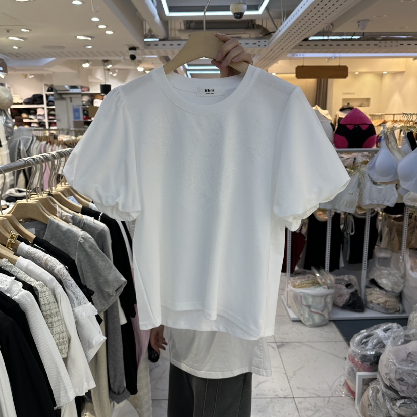 AKRA BY ART韓國東大門代購女裝新品人氣時尚T恤刺繡燈籠AKRA BY ARTT恤圖色1