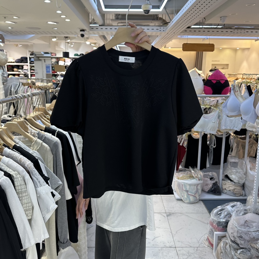 AKRA BY ART韓國東大門代購女裝新品人氣時尚T恤刺繡燈籠AKRA BY ARTT恤圖色3