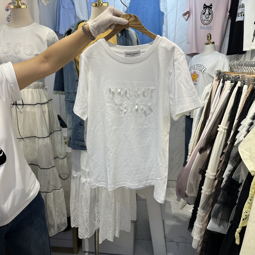 COCO HOLIC韓國東大門代購女裝新品休閑時尚推薦職業T恤COCO HOLICT恤圖色1