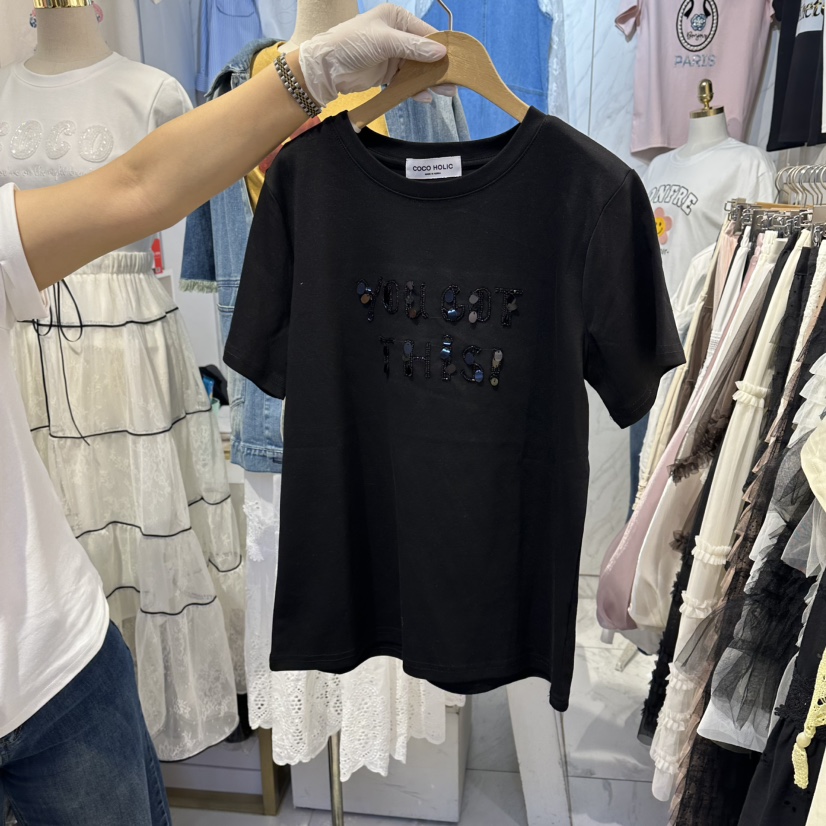 COCO HOLIC韓國東大門代購女裝新品休閑時尚推薦職業T恤COCO HOLICT恤圖色2