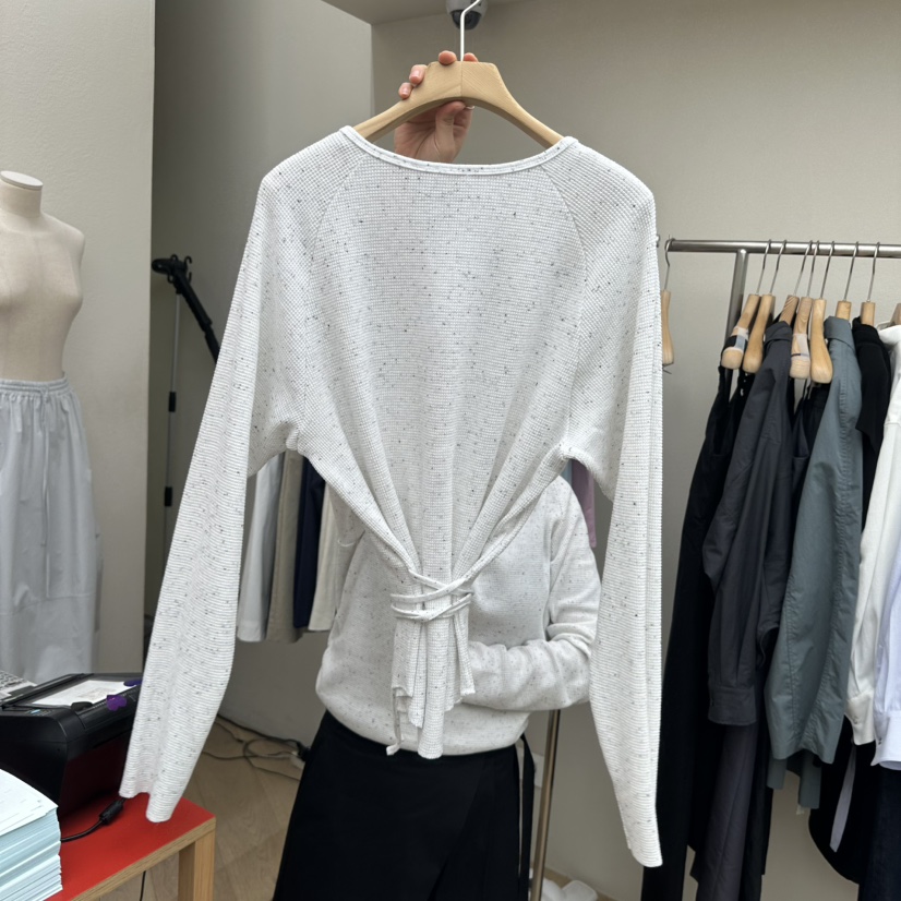 EFFERVESCENT韓國東大門直郵女裝新品休閑26春夏針織衫含腰繩evc/effervescent針織衫