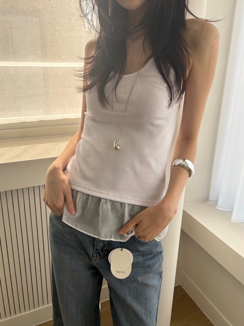 ME MO韓國直郵女士新款26春夏時尚職業人氣推薦吊帶背心ME MO吊帶/背心