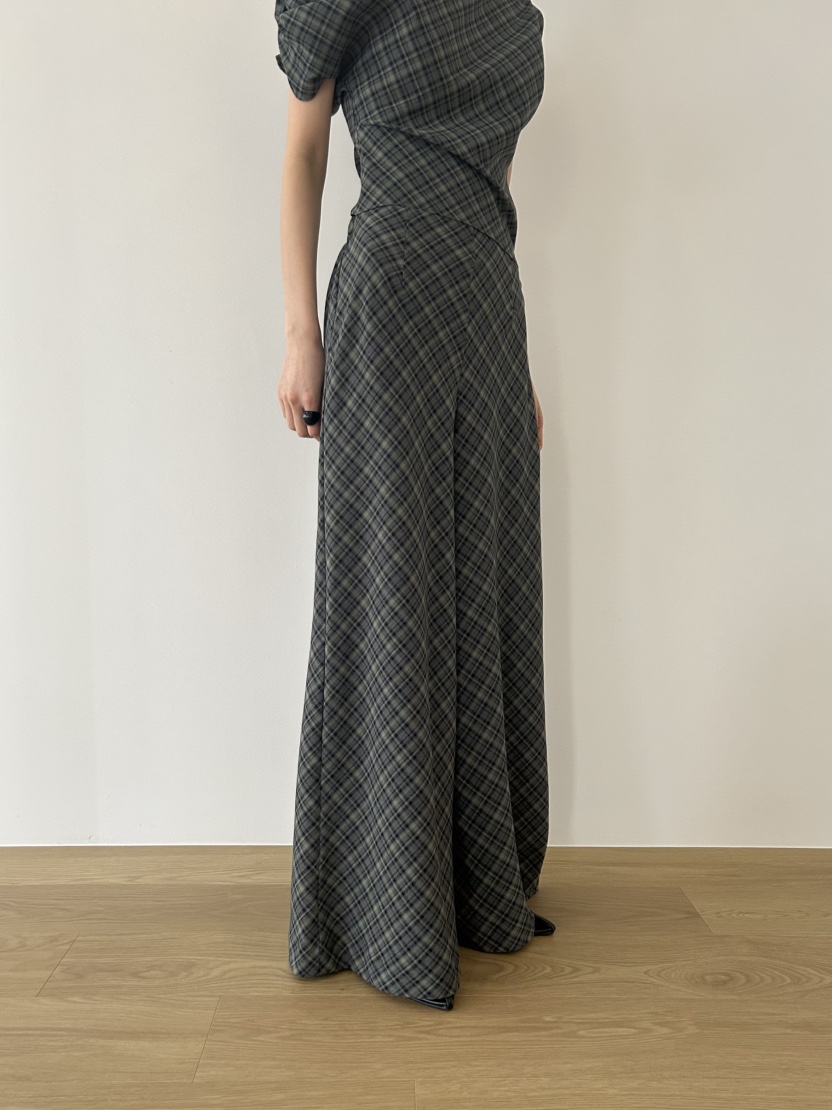 ME MO韓國代購女裝新款熱賣時尚職業人氣休閑褲闊腿褲格紋ME MO休閑褲