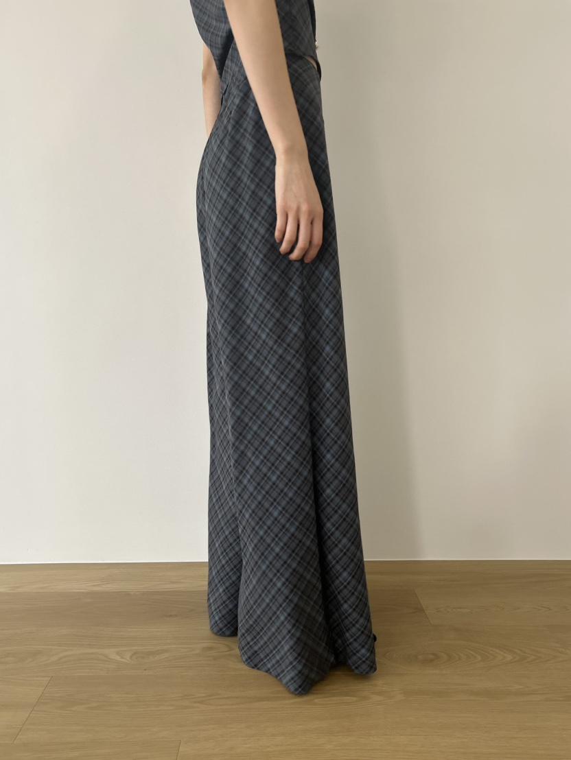 ME MO韓國代購女裝新款熱賣時尚職業人氣休閑褲闊腿褲格紋ME MO休閑褲