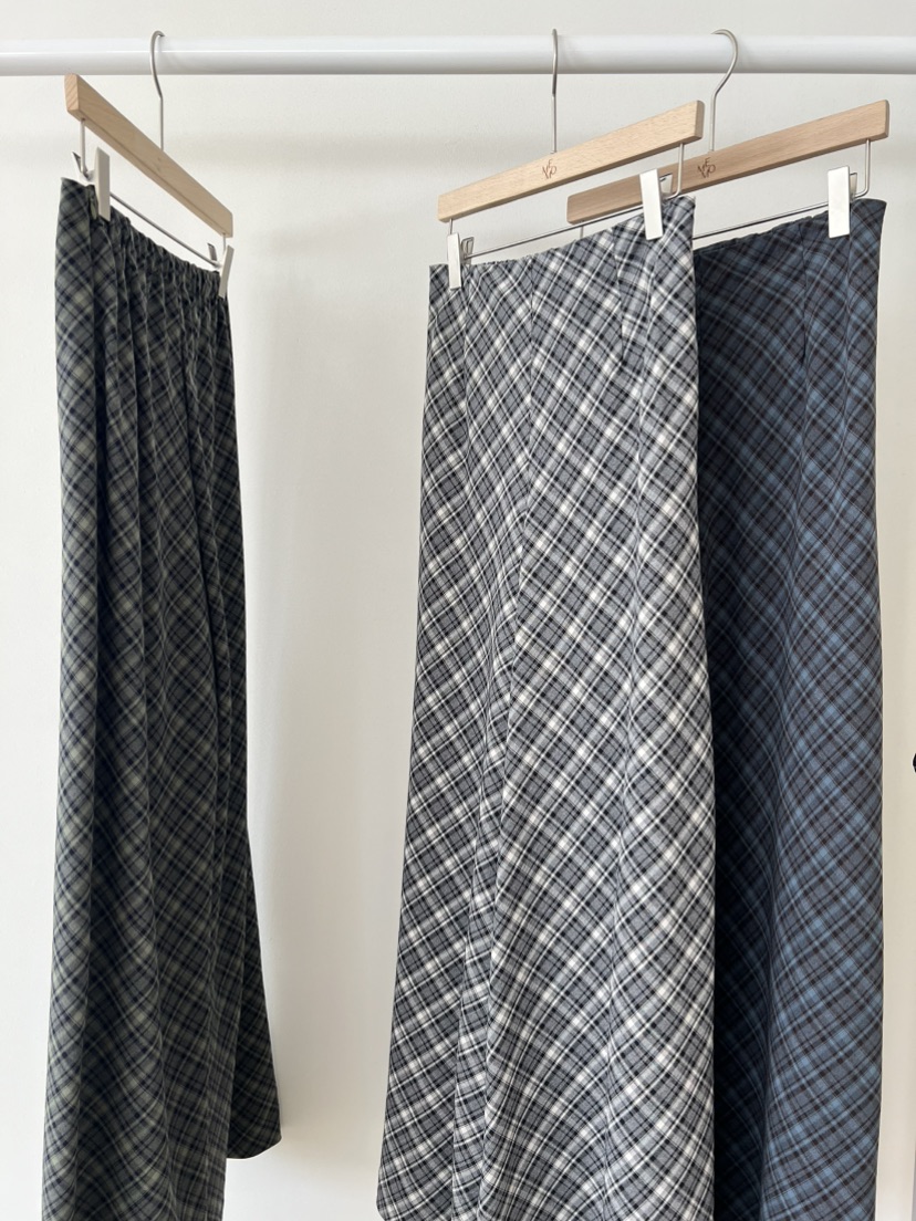 ME MO韓國代購女裝新款熱賣時尚職業人氣休閑褲闊腿褲格紋ME MO休閑褲