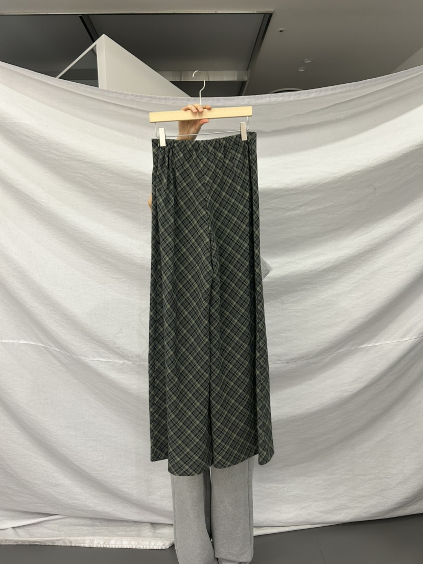 ME MO韓國代購女裝新款熱賣時尚職業人氣休閑褲闊腿褲格紋ME MO休閑褲