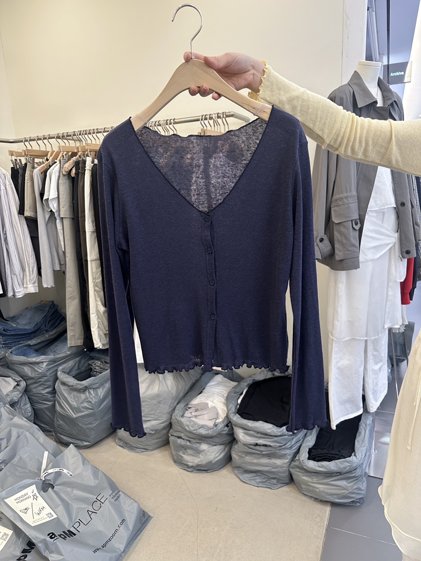 MONDAYMORING韓國東大門直郵女裝新款熱賣針織衫亞麻開衫MONDAYMORING針織衫圖色3