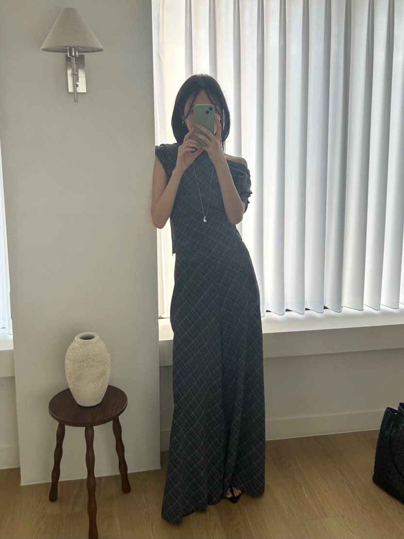 ME MO韓國直郵實拍女士新款休閑熱賣26春夏襯衫蕾絲衫格紋ME MO襯衫/蕾絲衫