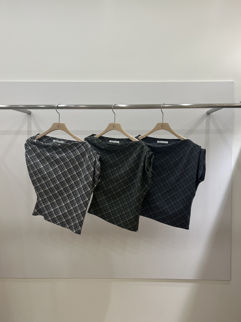 ME MO韓國直郵實拍女士新款休閑熱賣26春夏襯衫蕾絲衫格紋ME MO襯衫/蕾絲衫