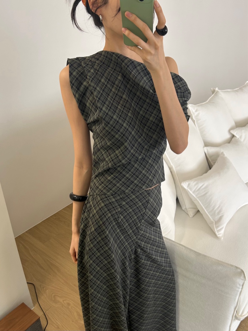 ME MO韓國直郵實拍女士新款休閑熱賣26春夏襯衫蕾絲衫格紋ME MO襯衫/蕾絲衫圖色2