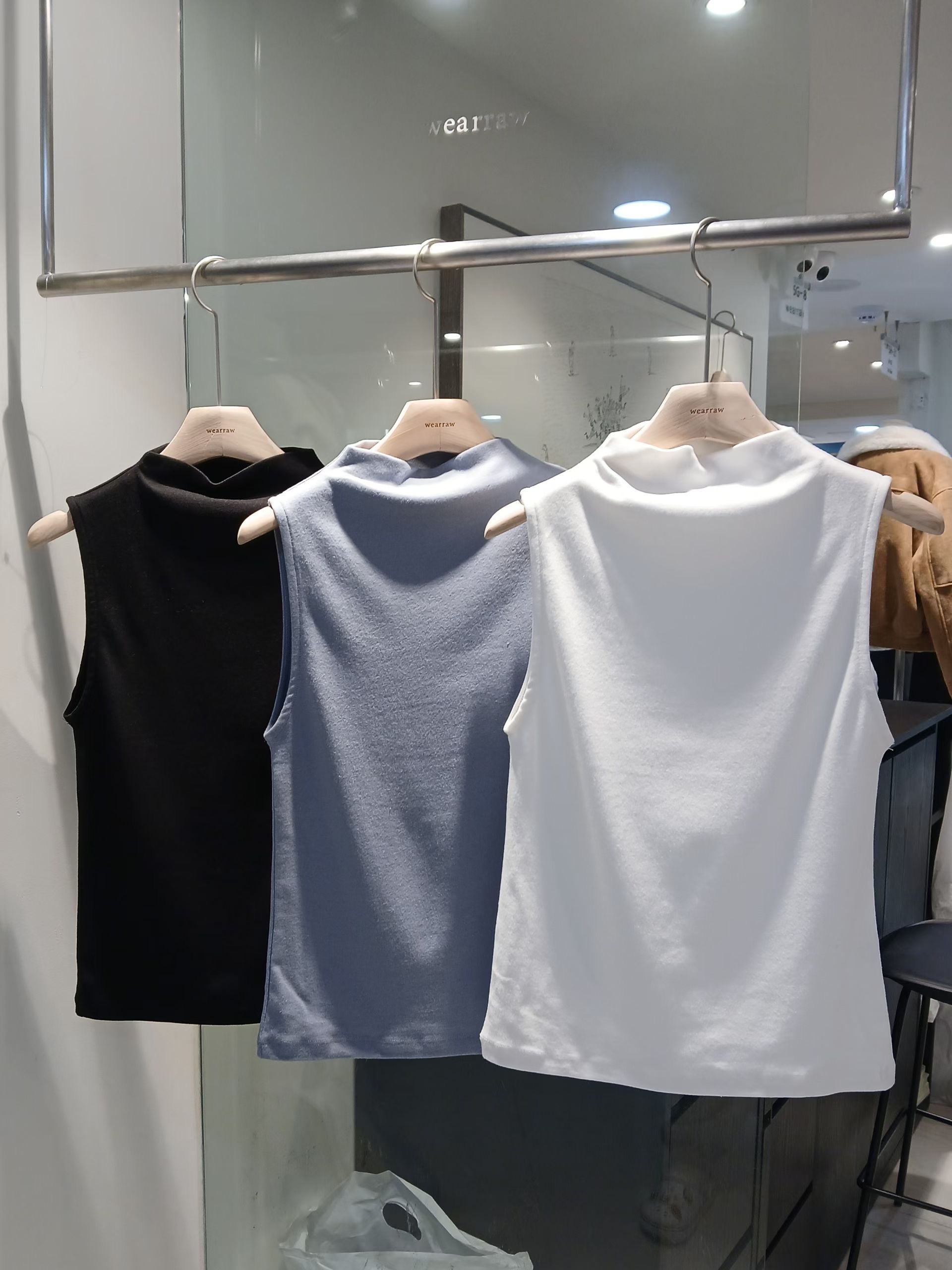 WEARRAW/WELL ROW韓國代購女裝新款熱賣推薦吊帶背心高領WEARRAW/WELL ROW吊帶/背心圖色1左一色