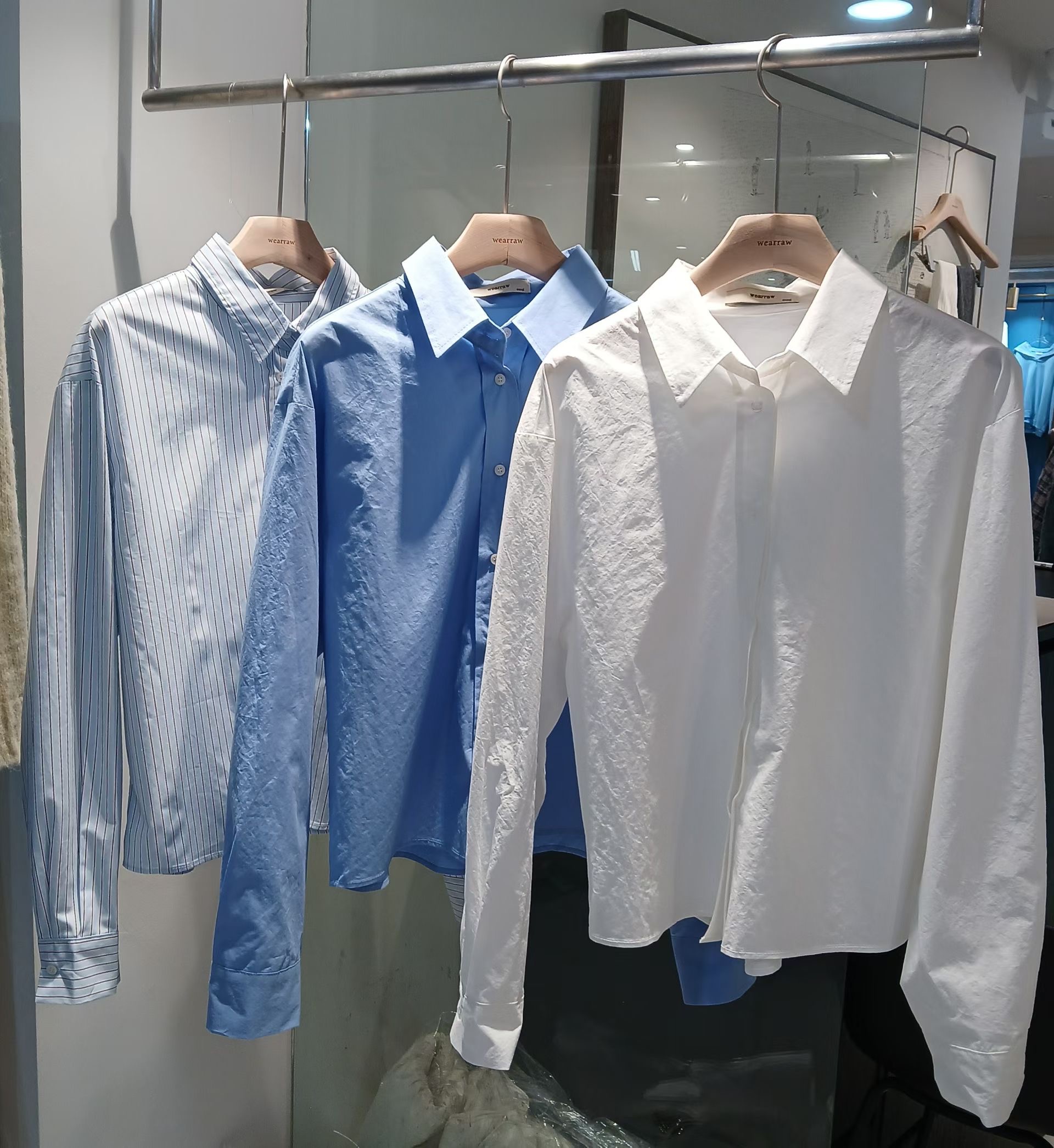 WEARRAW/WELL ROW韓國東大門直郵女士新品推薦襯衫蕾絲衫中長款WEARRAW/WELL ROW襯衫/蕾絲衫圖色1左一色