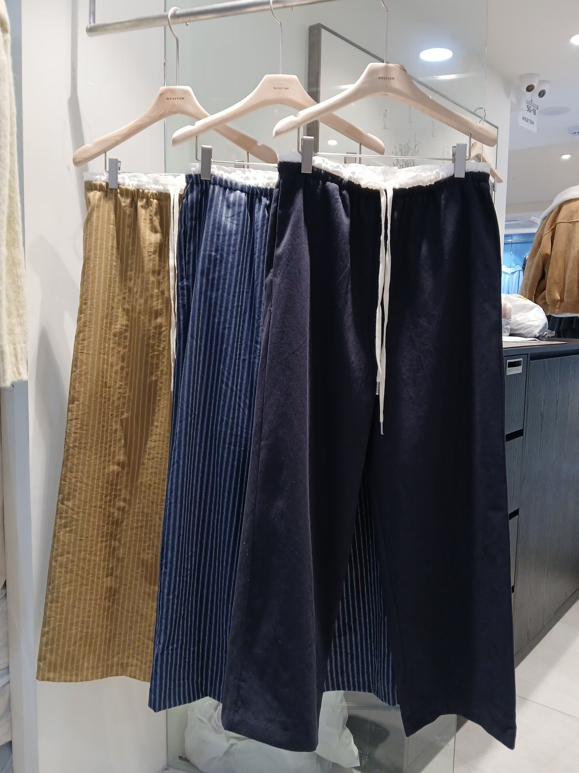 WEARRAW/WELL ROW韓國代購女裝新品熱賣休閑休閑褲腰帶WEARRAW/WELL ROW休閑褲圖色2左二色