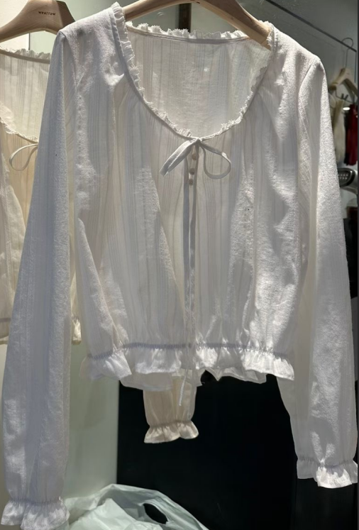 WEARRAW/WELL ROW韓國代購女士新款休閑襯衫蕾絲衫褶皺紐扣WEARRAW/WELL ROW襯衫/蕾絲衫圖色2