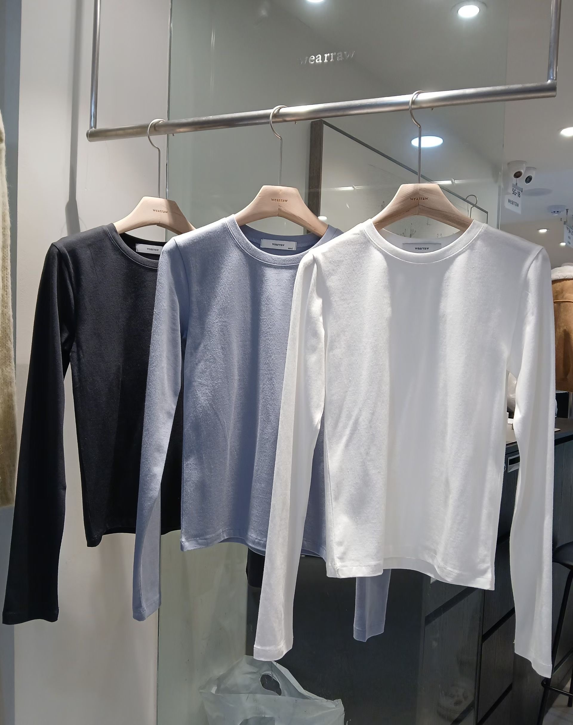 WEARRAW/WELL ROW韓國東大門代購女裝新款熱賣26春夏長袖T恤WEARRAW/WELL ROW長袖T恤圖色1左一色