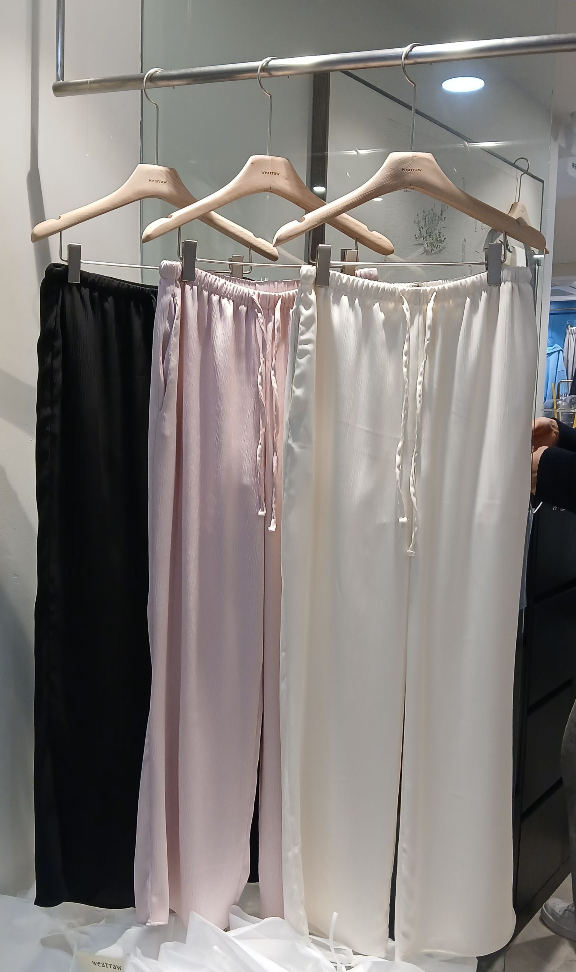 WEARRAW/WELL ROW韓國東大門代購女裝新款職業休閑褲緞面WEARRAW/WELL ROW休閑褲圖色3左三色