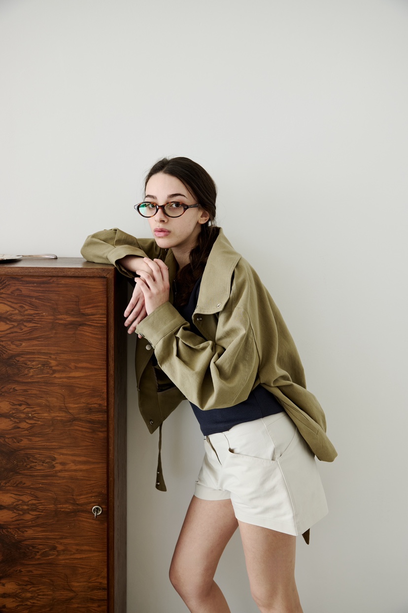 ME MO韓國直郵實拍女士新品休閑推薦26春夏夾克高領亞麻ME MO夾克