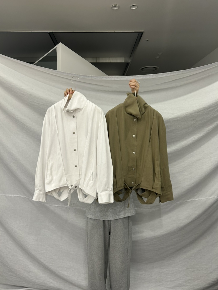 ME MO韓國直郵實拍女士新品休閑推薦26春夏夾克高領亞麻ME MO夾克