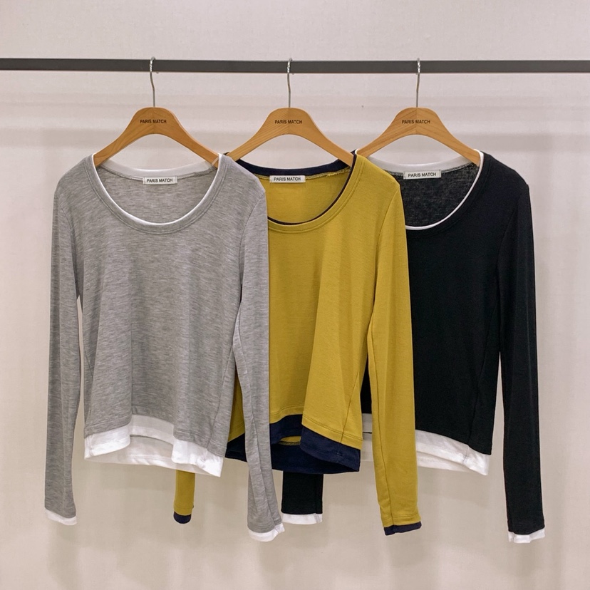 PARIS MATCH東大門直郵女裝新品休閑推薦職業26春夏長袖T恤PARIS MATCH長袖T恤