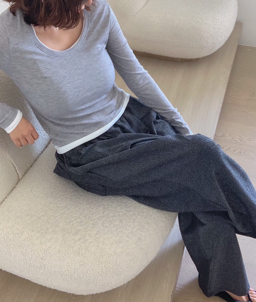 PARIS MATCH東大門直郵女裝新品休閑推薦職業26春夏長袖T恤PARIS MATCH長袖T恤圖色2