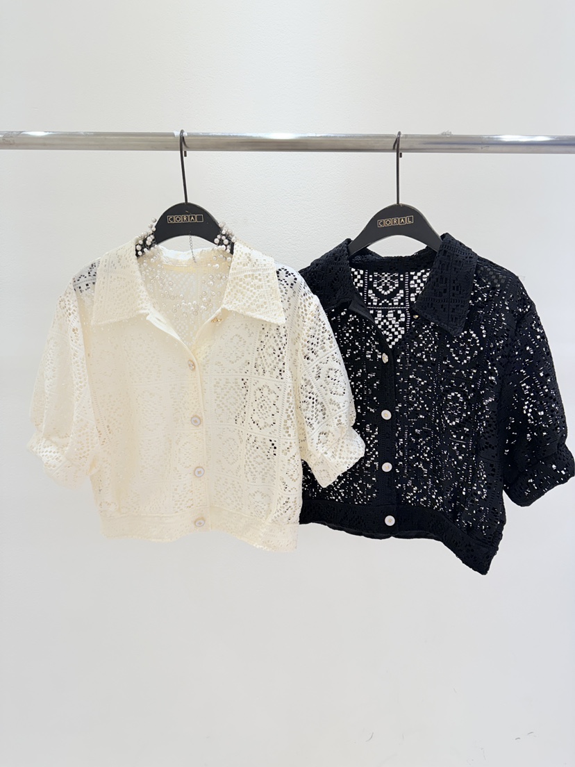 CORAL東大門直郵女裝新品職業時尚襯衫蕾絲衫不含項鏈蕾絲CORAL襯衫/蕾絲衫