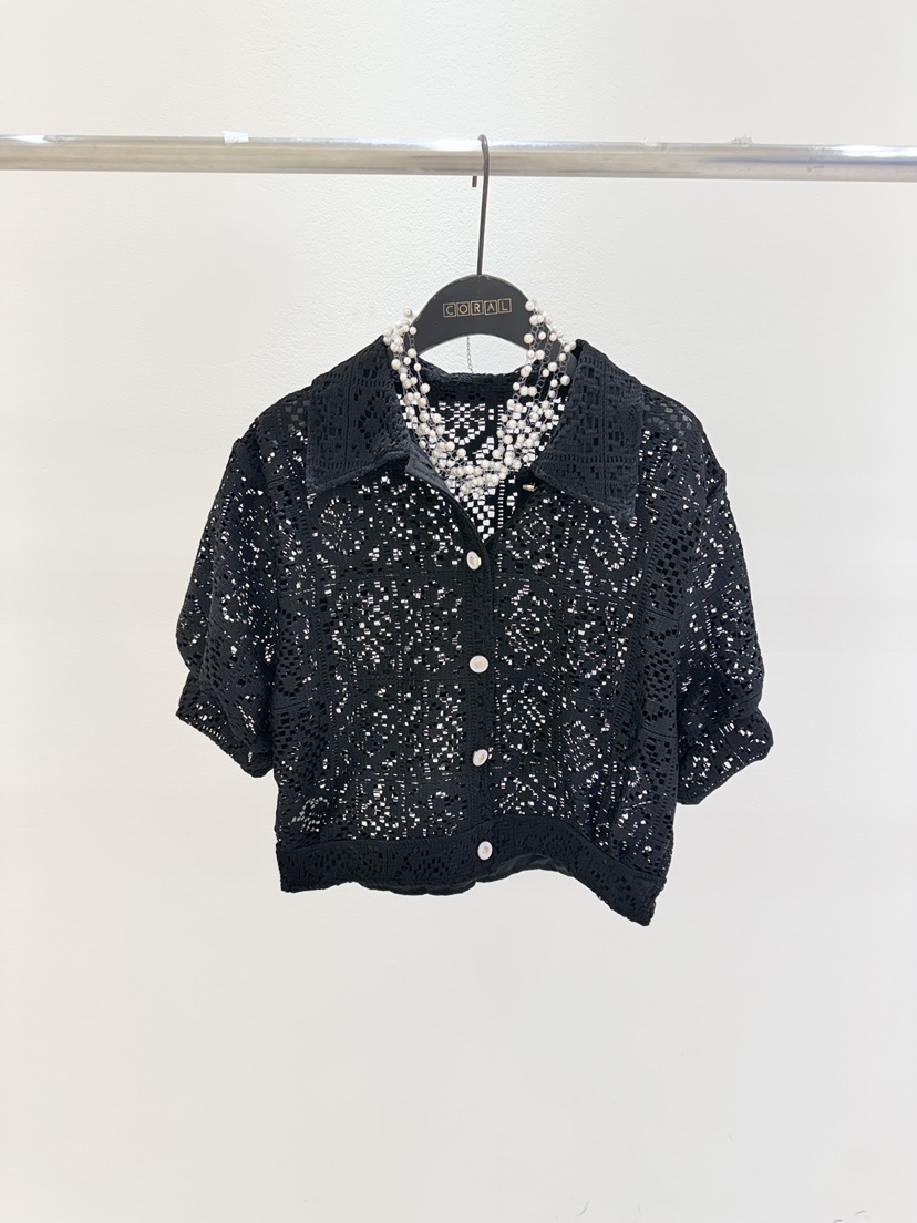 CORAL東大門直郵女裝新品職業時尚襯衫蕾絲衫不含項鏈蕾絲CORAL襯衫/蕾絲衫圖色2