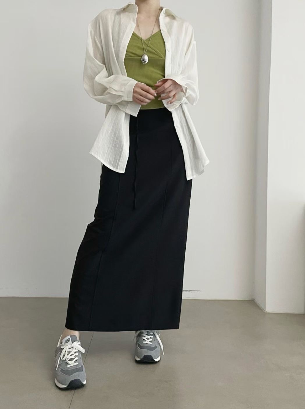 ADO東大門實拍女士新款休閑26春夏推薦職業真品時尚人氣長裙ADO長裙