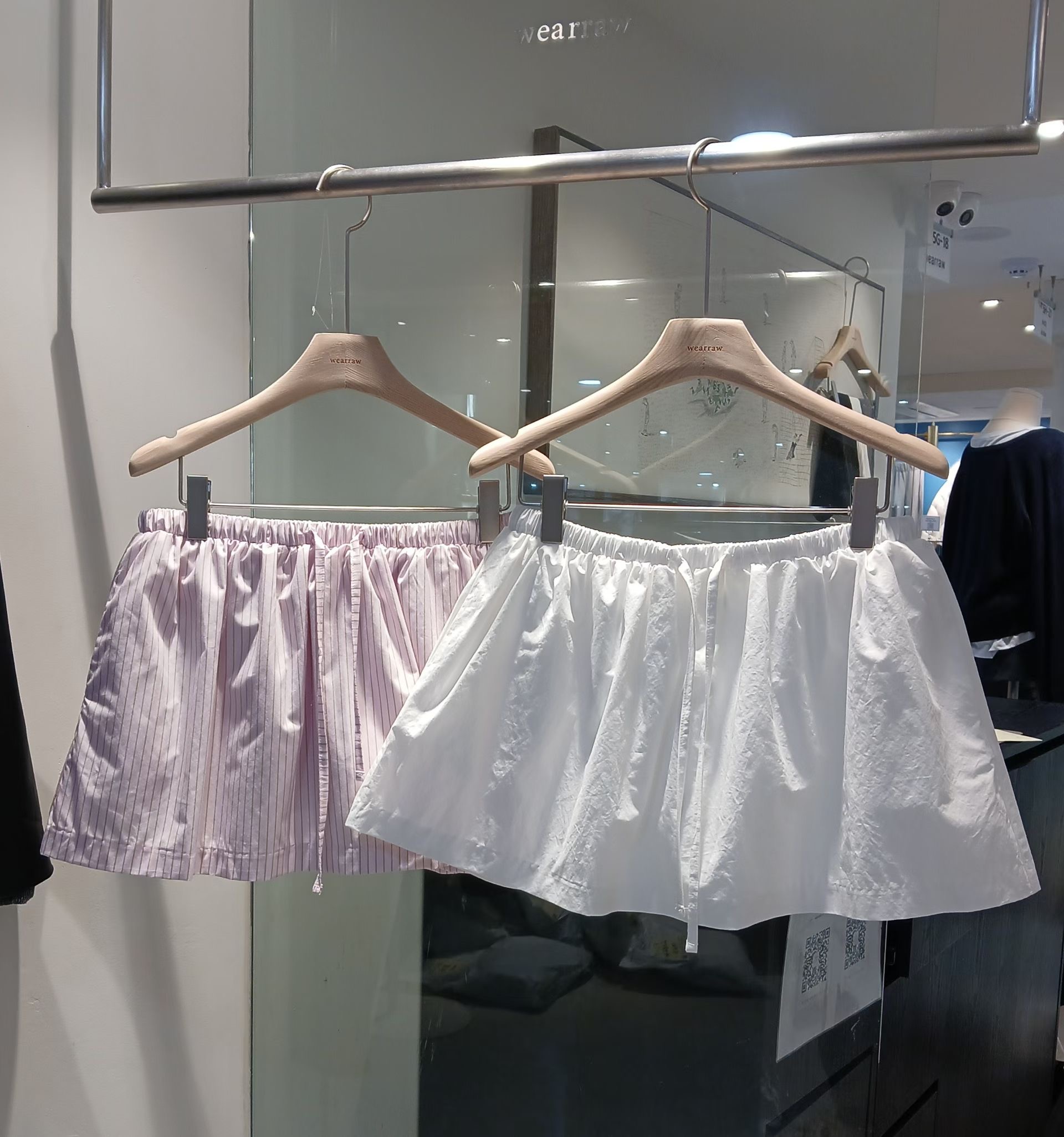 WEARRAW/WELL ROW東大門實拍女士新品人氣短裙喇叭棉質WEARRAW/WELL ROW短裙圖色1左一色