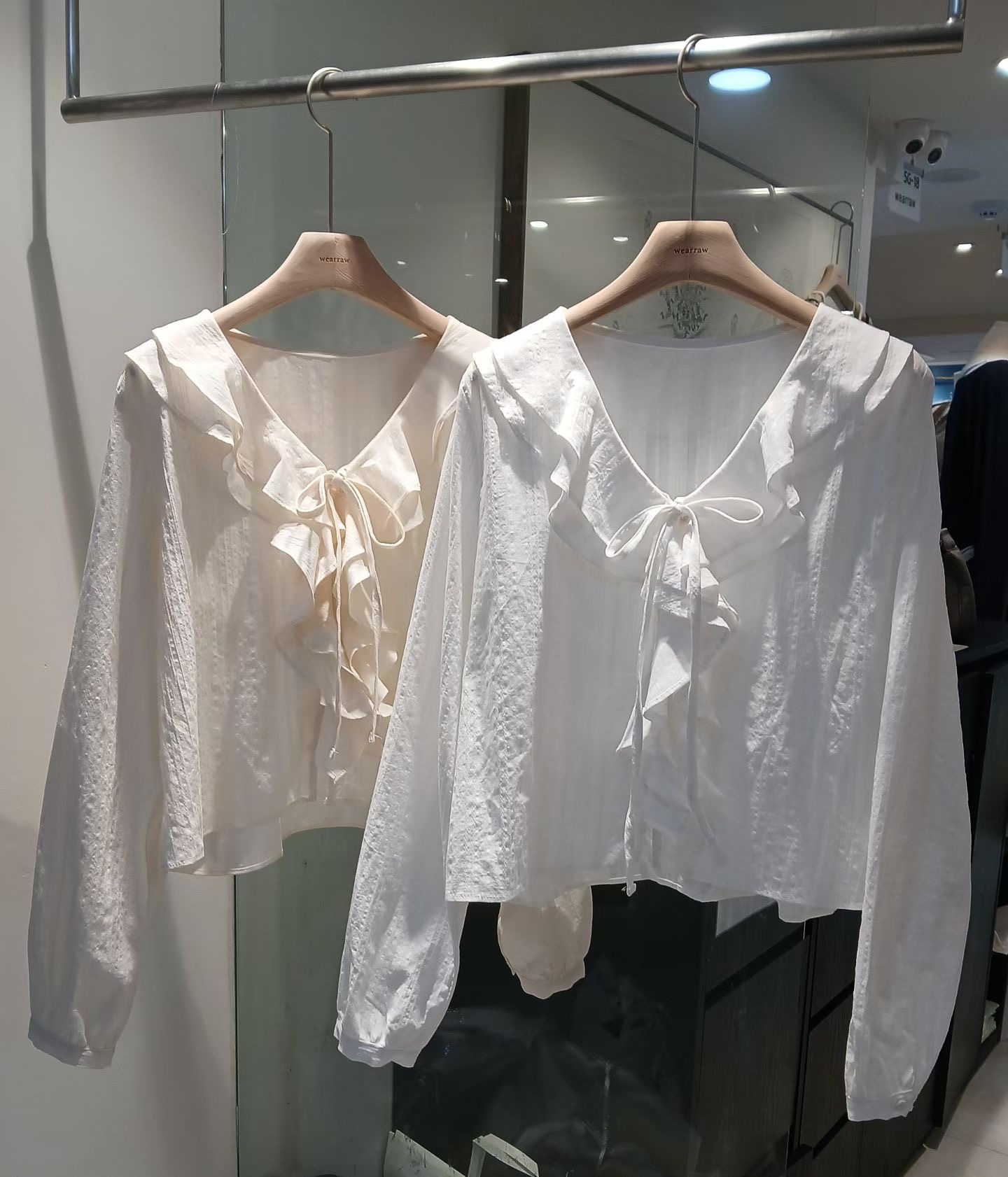 WEARRAW/WELL ROW東大門實拍女裝新品26春夏襯衫蕾絲衫荷葉邊雙層WEARRAW/WELL ROW襯衫/蕾絲衫圖色1左一色
