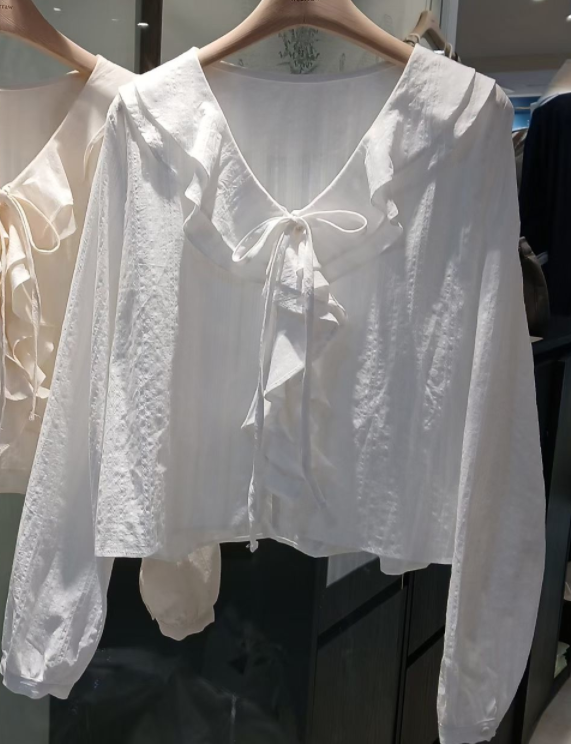 WEARRAW/WELL ROW東大門實拍女裝新品26春夏襯衫蕾絲衫荷葉邊雙層WEARRAW/WELL ROW襯衫/蕾絲衫圖色2