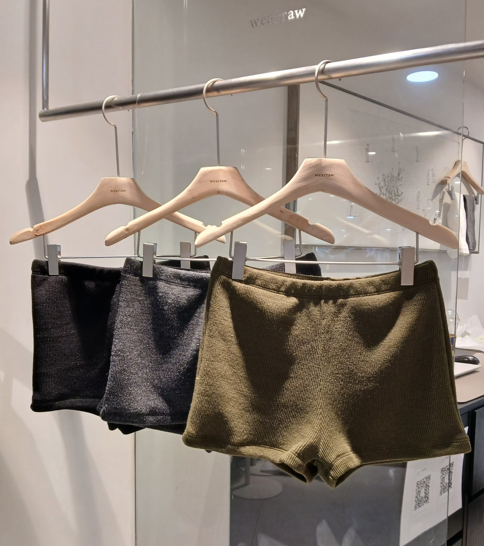 WEARRAW/WELL ROW韓國代購女士新款時尚休閑推薦短褲羅紋WEARRAW/WELL ROW短褲圖色1左一色