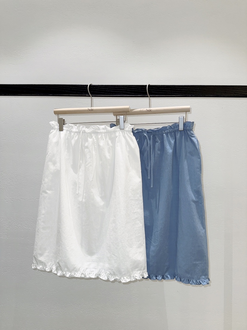 NDE韓國東大門直郵女士新品推薦休閑職業半身裙中短裙荷葉邊BOHEME_NDE半身裙/中短裙