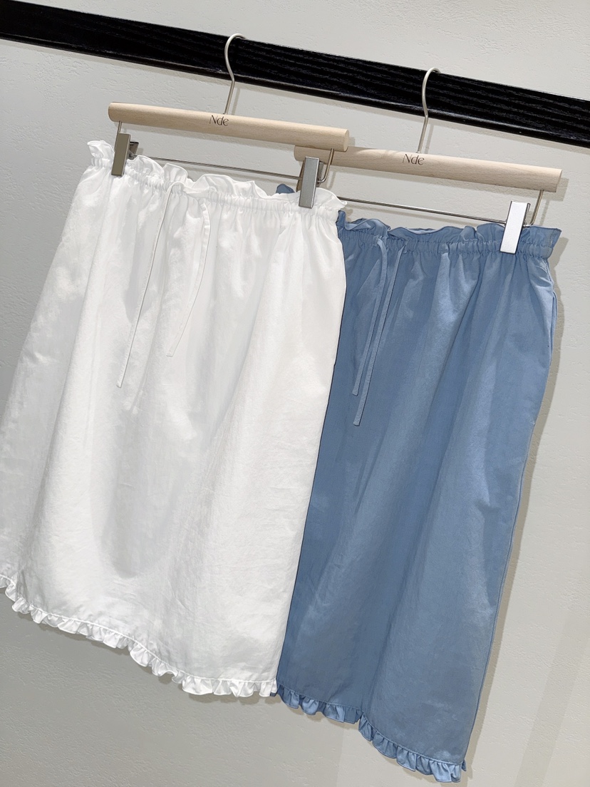 NDE韓國東大門直郵女士新品推薦休閑職業半身裙中短裙荷葉邊BOHEME_NDE半身裙/中短裙