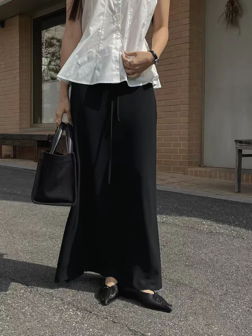 MUSHROOM EFFECT韓國代購女士新款職業時尚人氣長裙含腰繩MUSHROOM EFFECT長裙