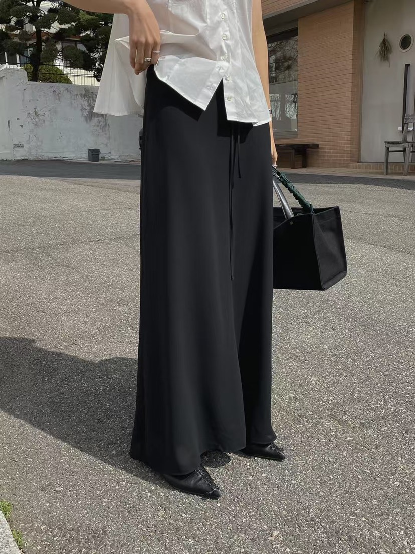 MUSHROOM EFFECT韓國代購女士新款職業時尚人氣長裙含腰繩MUSHROOM EFFECT長裙