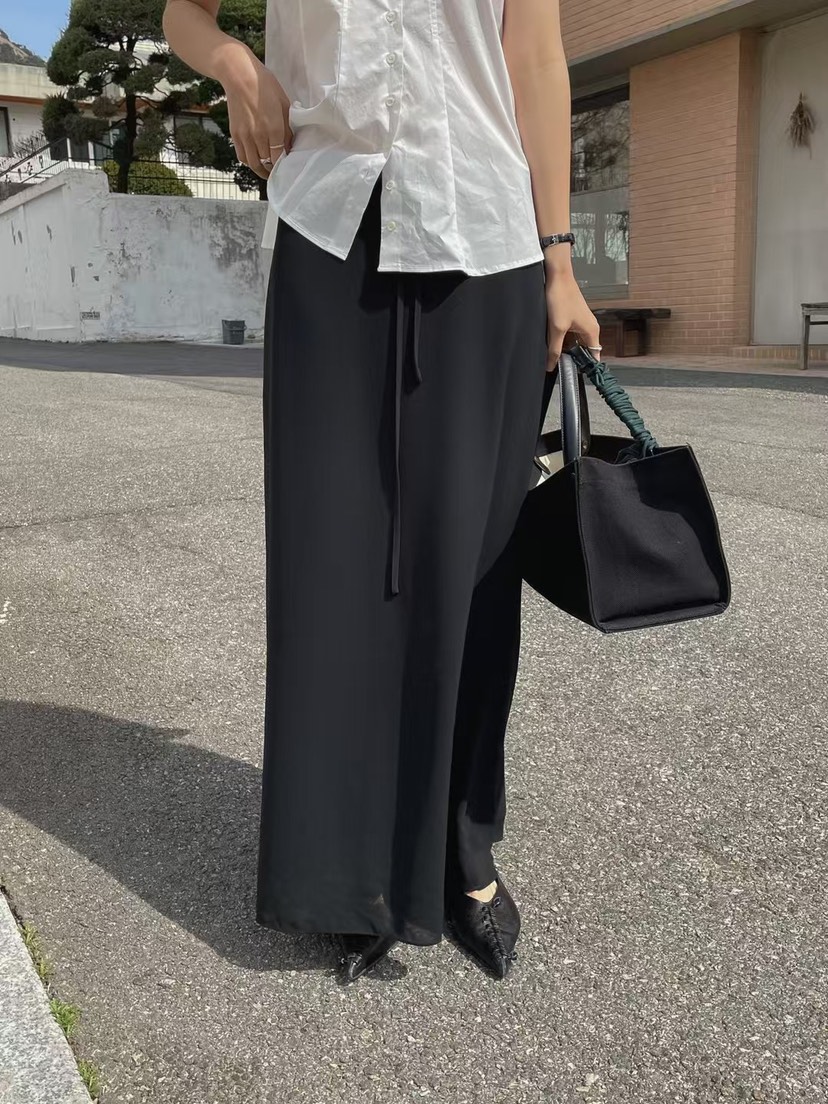 MUSHROOM EFFECT韓國代購女士新款職業時尚人氣長裙含腰繩MUSHROOM EFFECT長裙