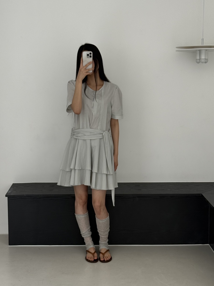 A P-STUDIO韓國直郵女裝新款休閑推薦時尚連衣裙含腰帶A P-STUDIO連衣裙