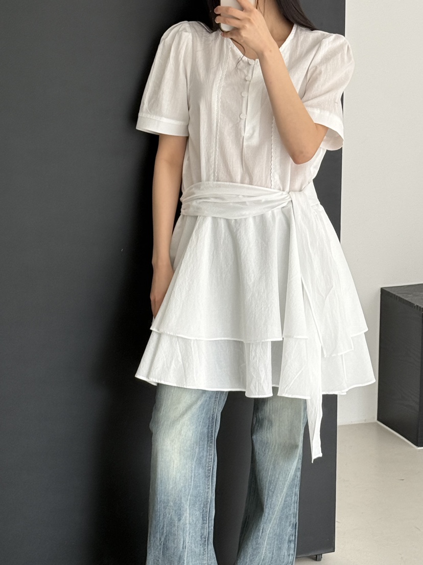 A P-STUDIO韓國直郵女裝新款休閑推薦時尚連衣裙含腰帶A P-STUDIO連衣裙