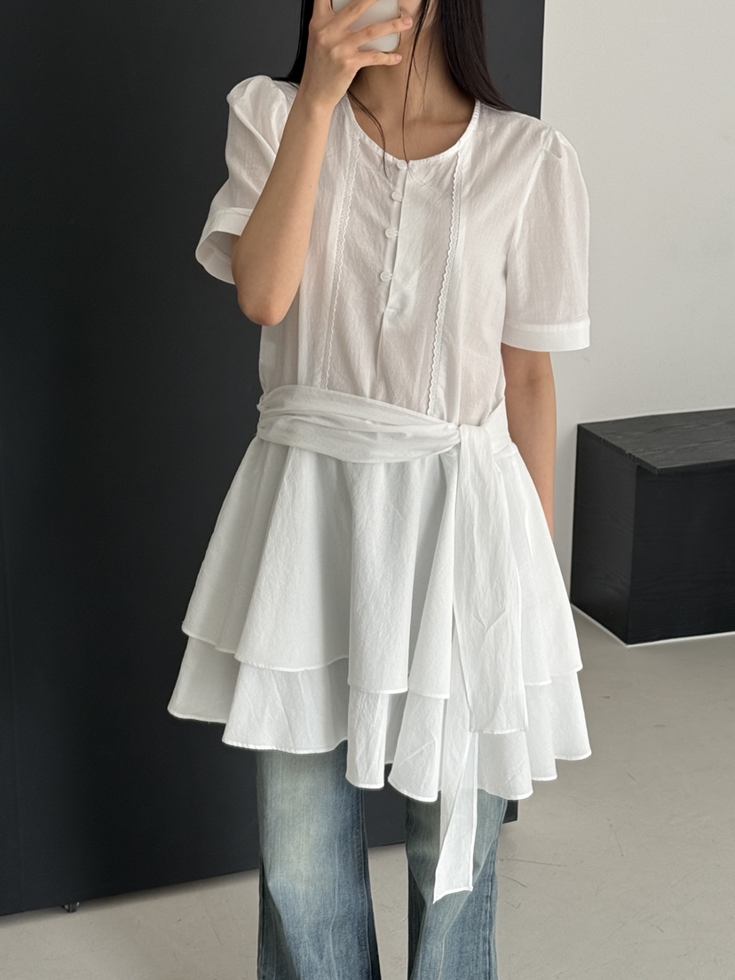 A P-STUDIO韓國直郵女裝新款休閑推薦時尚連衣裙含腰帶A P-STUDIO連衣裙