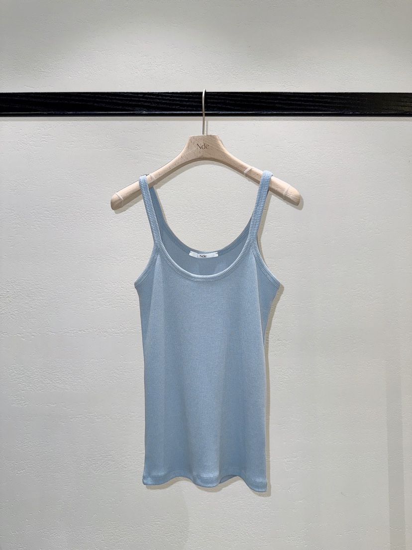 NDE韓國直郵實拍女裝新品時尚人氣休閑熱賣26春夏吊帶背心羅紋BOHEME_NDE吊帶/背心圖色2