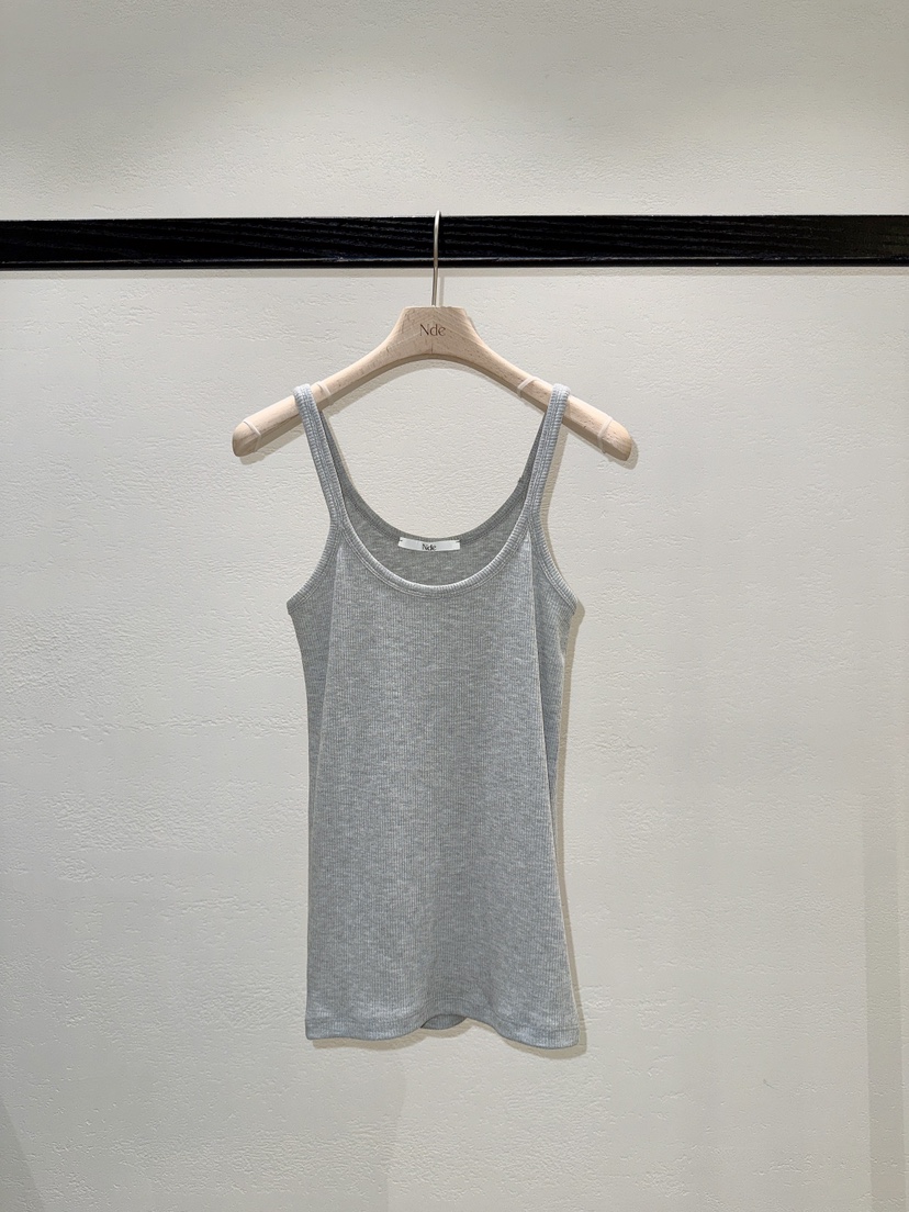 NDE韓國直郵實拍女裝新品時尚人氣休閑熱賣26春夏吊帶背心羅紋BOHEME_NDE吊帶/背心圖色3