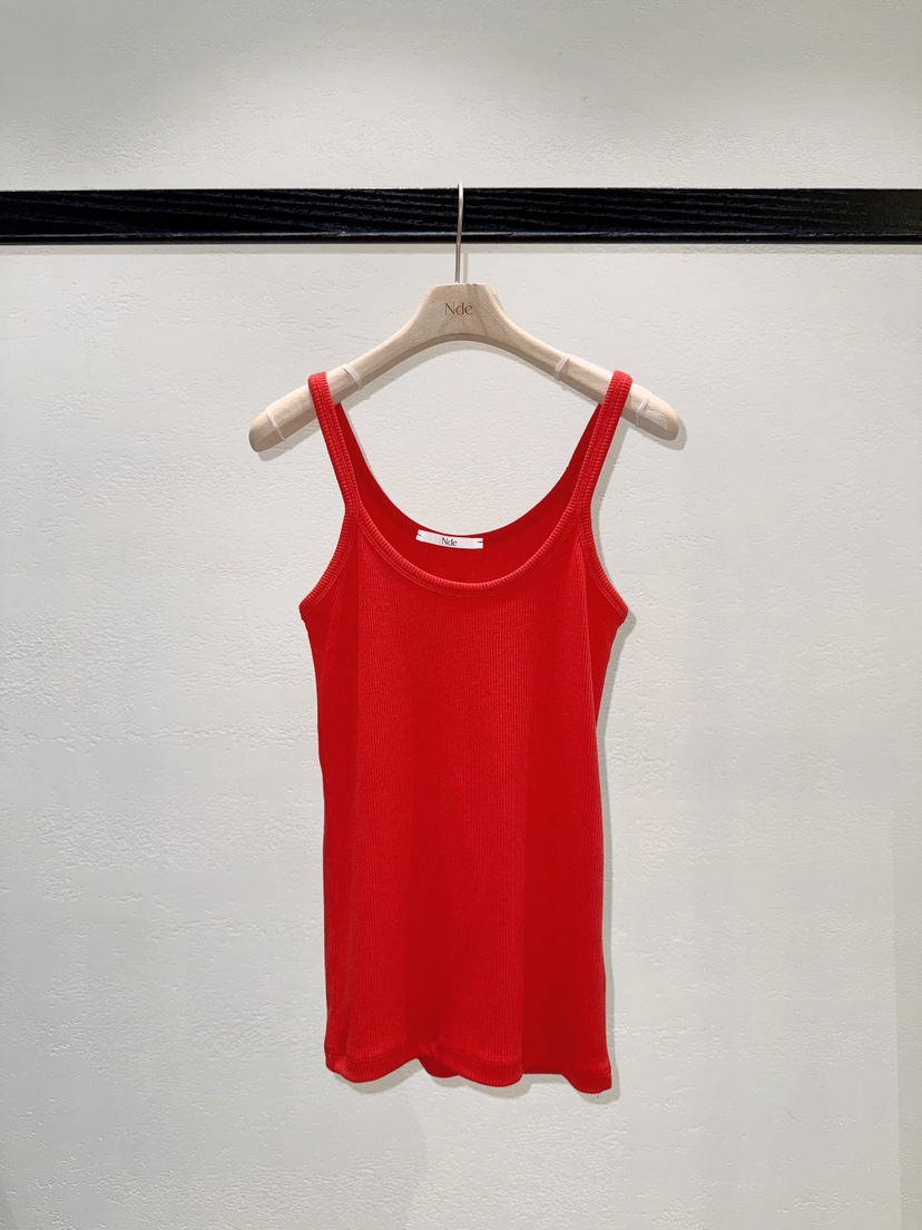 NDE韓國直郵實拍女裝新品時尚人氣休閑熱賣26春夏吊帶背心羅紋BOHEME_NDE吊帶/背心圖色5