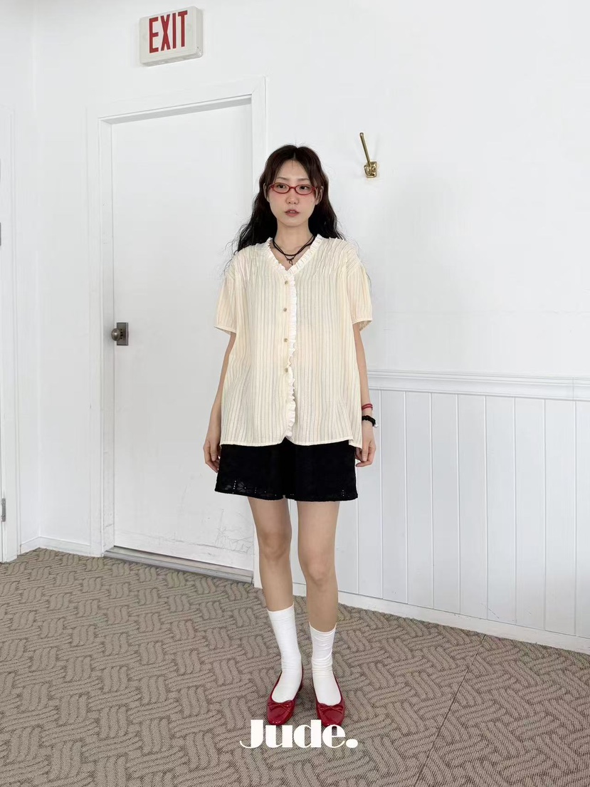 HEYJUDE韓國東大門直郵女士新品熱賣人氣26春夏襯衫蕾絲衫HEYJUDE襯衫/蕾絲衫